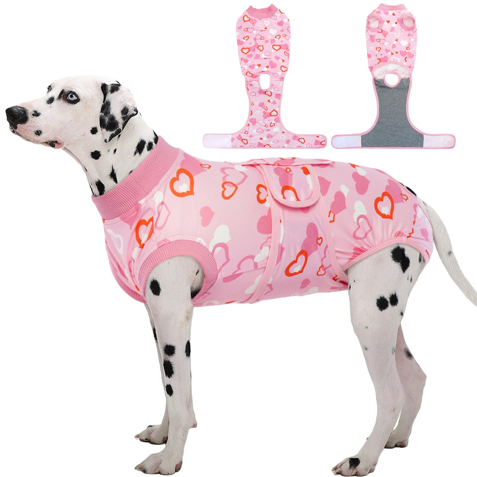 Photo 1 of Kuoser Dog Surgery Recovery Suit, Valentine's Day Doggie Surgical Shirt for Female Male Dogs, Pet Onesies for Small Medium LargeDogs