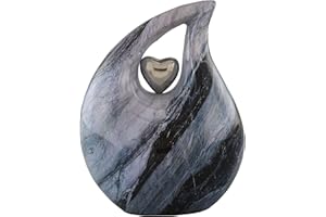 Eternal Tear – Loving Heart Teardrop Cremation Urn for Human Ashes – Solid Metal Adult Memorial Urn Holds Ashes Up to 210 lbs