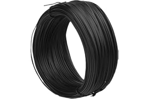 Sunmns 200 Feet Metallic Twist Cable Garden Ties Reusable Fastening, Black
