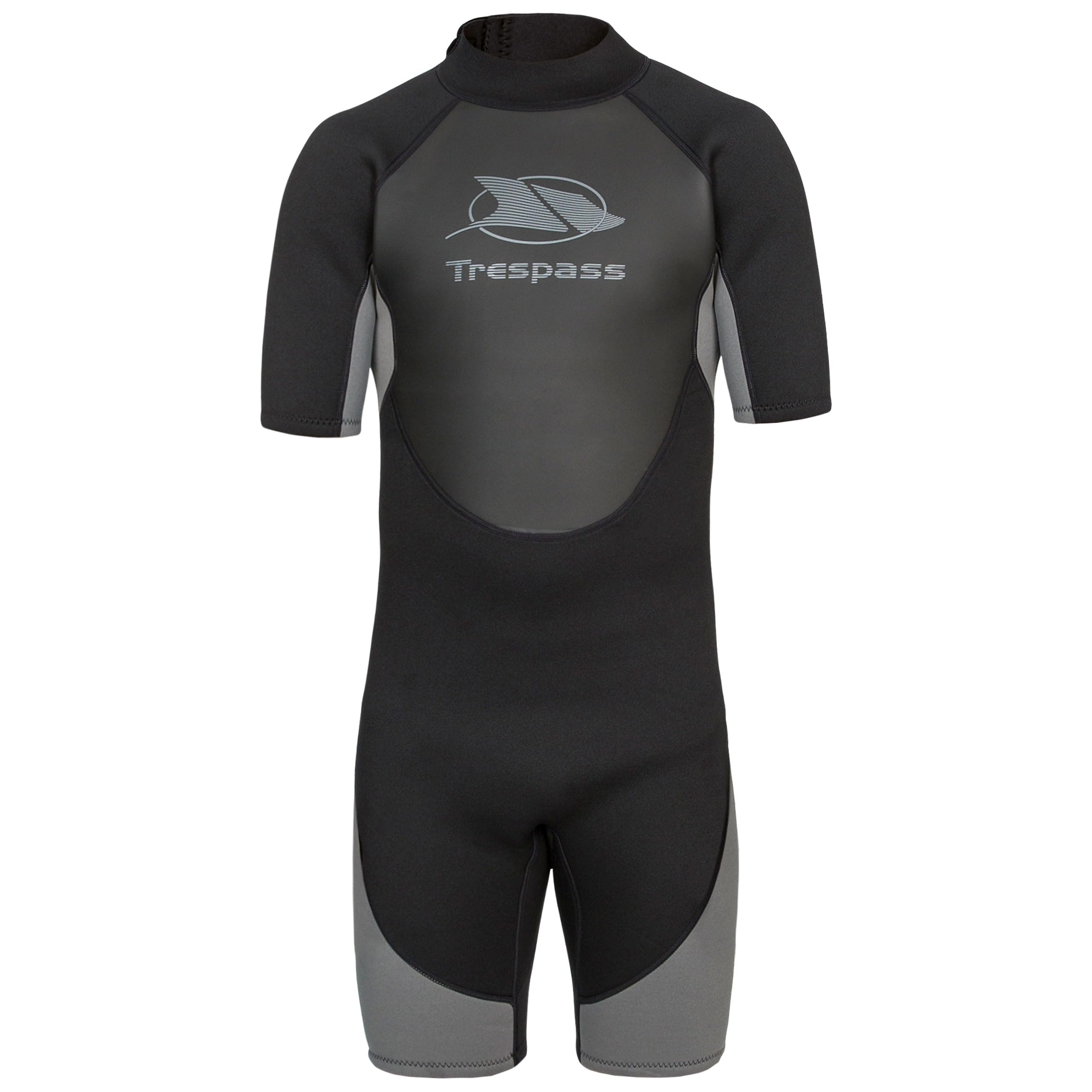 Trespass Mens Wetsuit Short Sleeved Black Neoprene for Diving Surfing Scuba