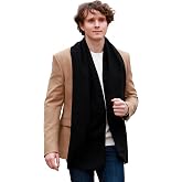FULLRON Mens Winter Scarf Soft Warm Long Lightweight Scarf for Men | Classic plaid, solid and striped styles in a versatile 72 x 12 in design for daily wear, commuting and winter gifting