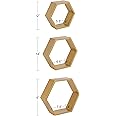Kate and Laurel Putnam Hexagon Shelf, Set of 3, Gold, Dynamic Geometric Wall Decor and Storage