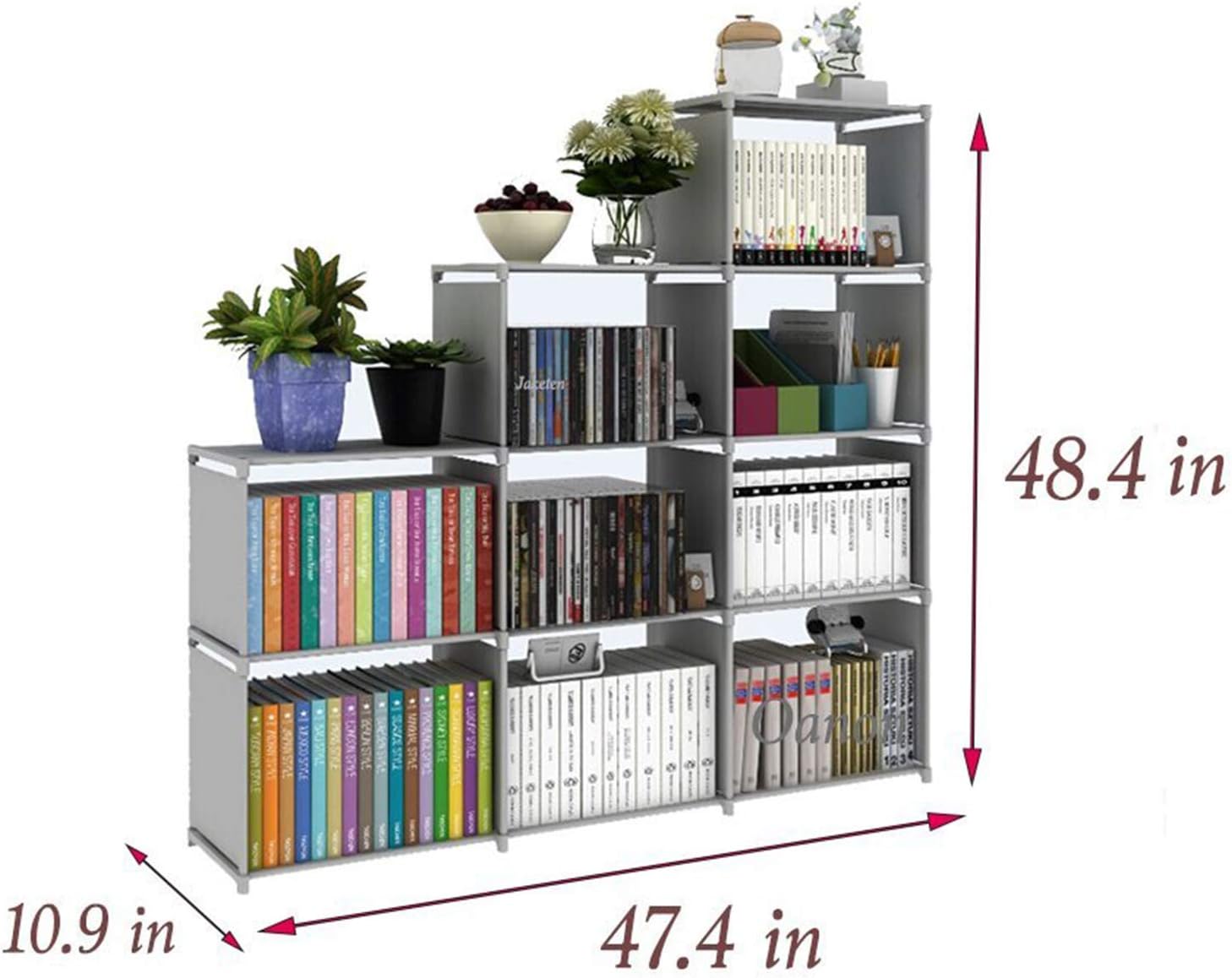 usuallye 9 Cube Storage Organizer Shelves DIY Open Stackable Bookshelf Closet Rack Bookcase Cabinet for Bedroom Living Room Office (Pink): Furniture & Decor