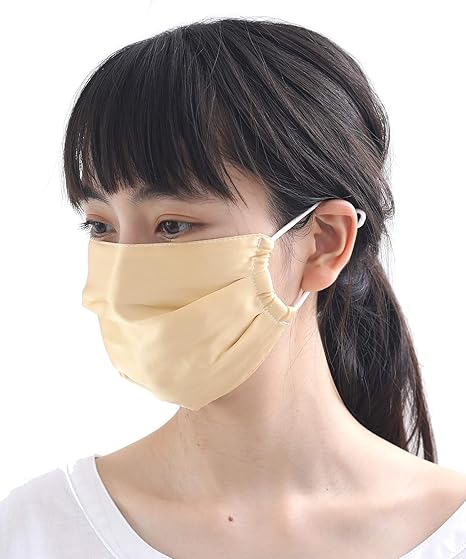 Amazon シルク マスク 外出用 秋冬 布マスク 洗える 絹 シルクマスク 美肌マスク おやすみマスク ナイトマスク 蒸れない 耳紐調整 繰り返し使える 3d立体裁断 花粉対策 大人用マスク おしゃれ かわいい フィット Softfitmask 秋 春 冬 夏 1枚 ベージュ Aimoha