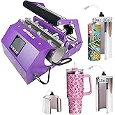 BetterSub 3in1 40 OZ Tumbler Mug Heat Press Machine 30 OZ 20 OZ 16 OZ Sublimation Straight Skinny Tumbler Mug,11 OZ 15 OZ 16 OZ Sublimation Mug Heat Transfer Purple