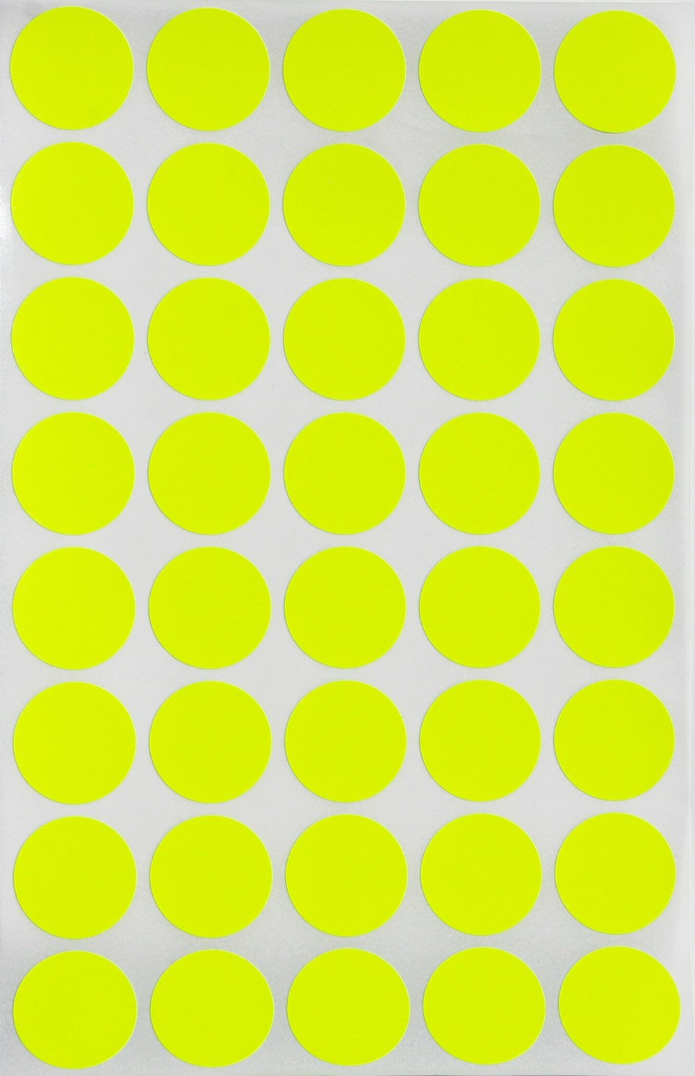 Royal Green Round Blank Sticker Color Coding Labels for Inventory and Labeling, Pricing Dot Stickers 1.9 cm (19 mm), 2000-Pack (Neon Yellow)