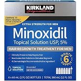Kirkland Signature Minoxidil Topical Solution USP 5%, Extra Strength Hair Regrowth Treatment for Men, 6 Months Supply