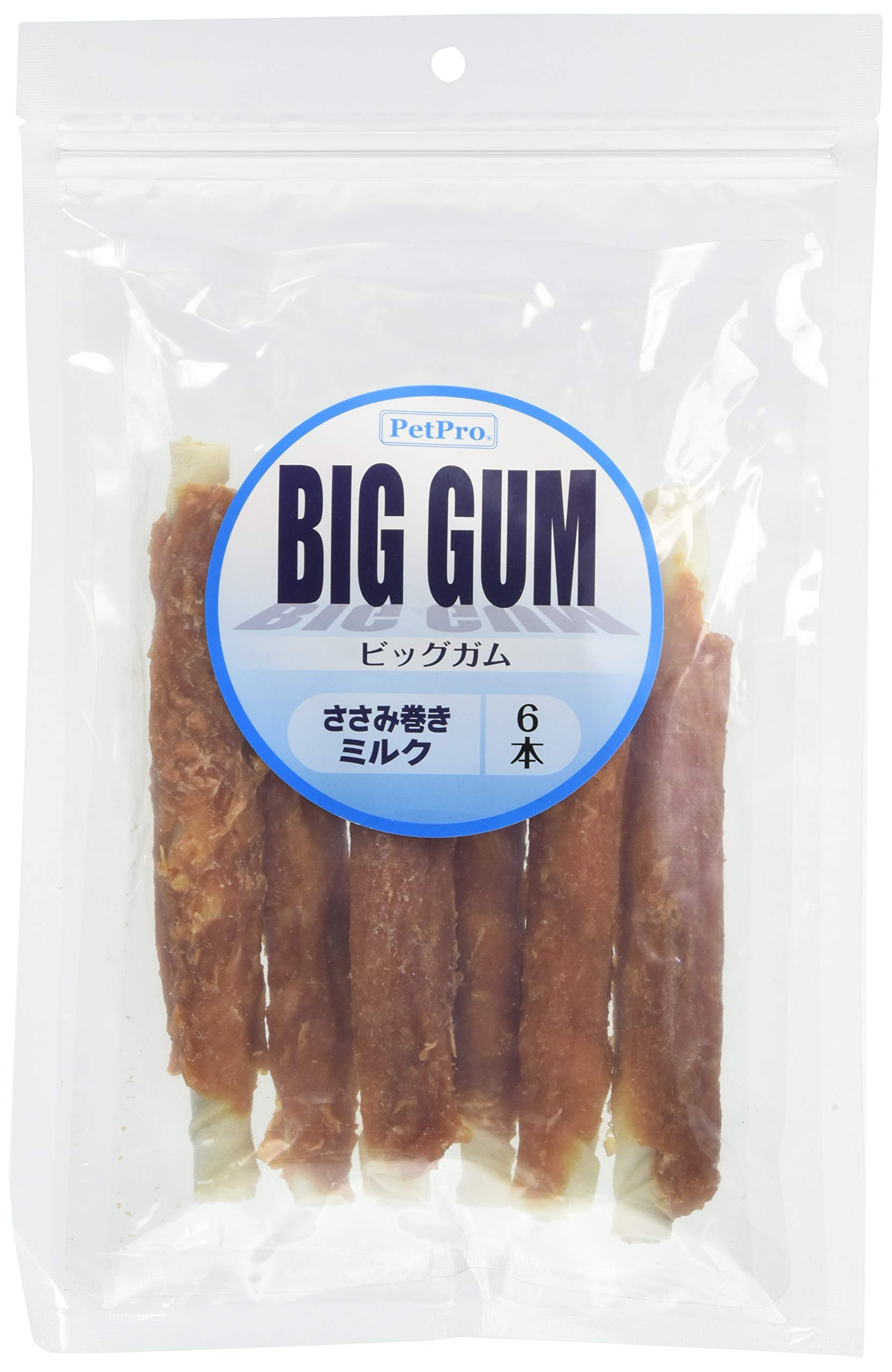 ペットプロ おいしいおやつ ささみ巻きミルクガム 6本入商品画像