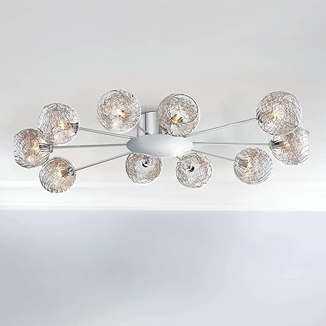 Wired Modern Ceiling Light Flush Mount Fixture Sputnik Chrome 38
