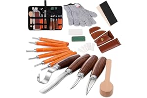 Wood Carving Tools Set,Detail and Hook Carving Knife Kit for Beginners,Trimming Knife for Spoon Bowl Cup Woodwork,Round Handl