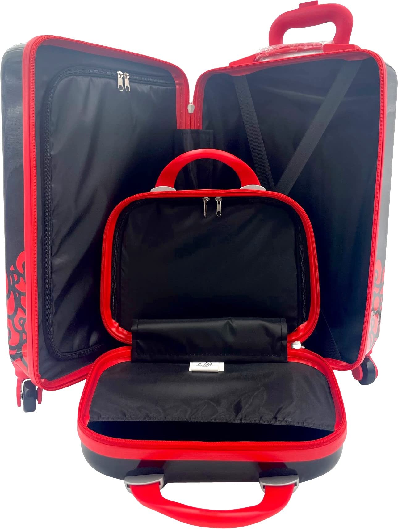 Fast Forward Kid’s Licensed Hard-Side 20” Spinner Lightweight Luggage Carry-On Suitcase and Beauty Case Set (Hello Kitty), Multicolored