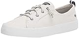 Sperry Womens Crest Vibe Linen Sneaker, White, 9