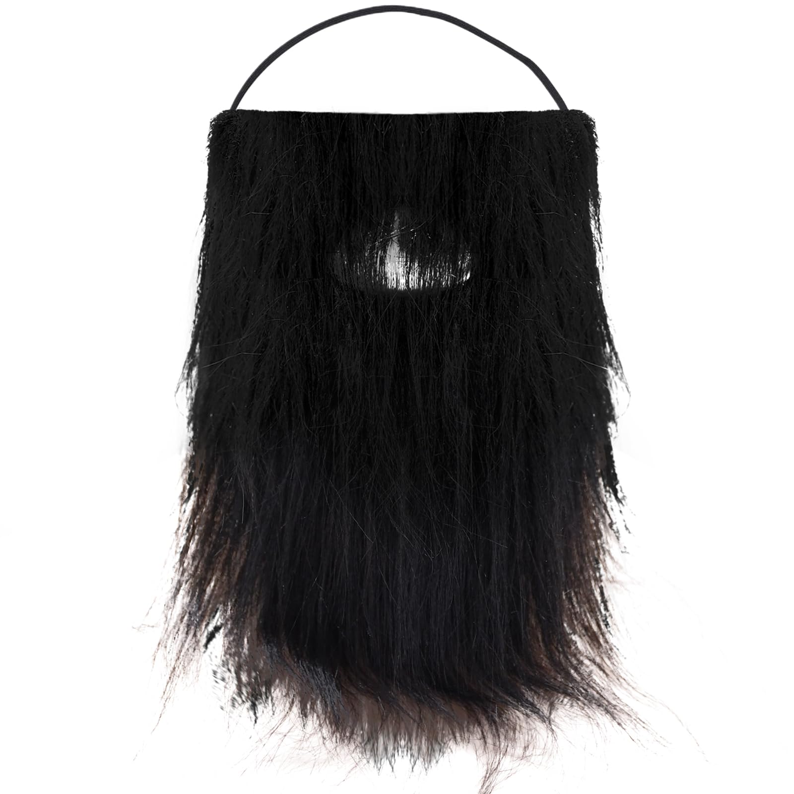 Photo 1 of Kreyfer Black Fake Beard Costume Accessory for Adults and Kids, Realistic Synthetic Fiber Beard for Halloween, Pirate, Wizard Cosplay