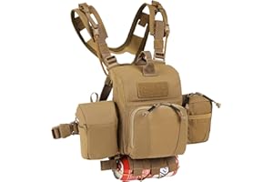 VOTAGOO Binocular Harness Case Bino Chest Pack with Magnetic Closure and MOLLE System Water-repellent for Hunting (Combinatio