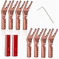 Monosaudio Speaker Spade Connector - 8 Pcs Pure Copper 45 Degree Screw Locking Y Wire End Connector for HiFi Fork Plug With Heat Shrink Tubes - 6AWG to 15AWG DIY Wire