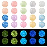 KISSITTY 500pcs 5mm Glow in The Dark Beads No Hole Round Glass Crystal Beads Luminous Beads for Vase Fillers Wedding Party Hair Brooch Decoration Jewelry Craft Making, Small