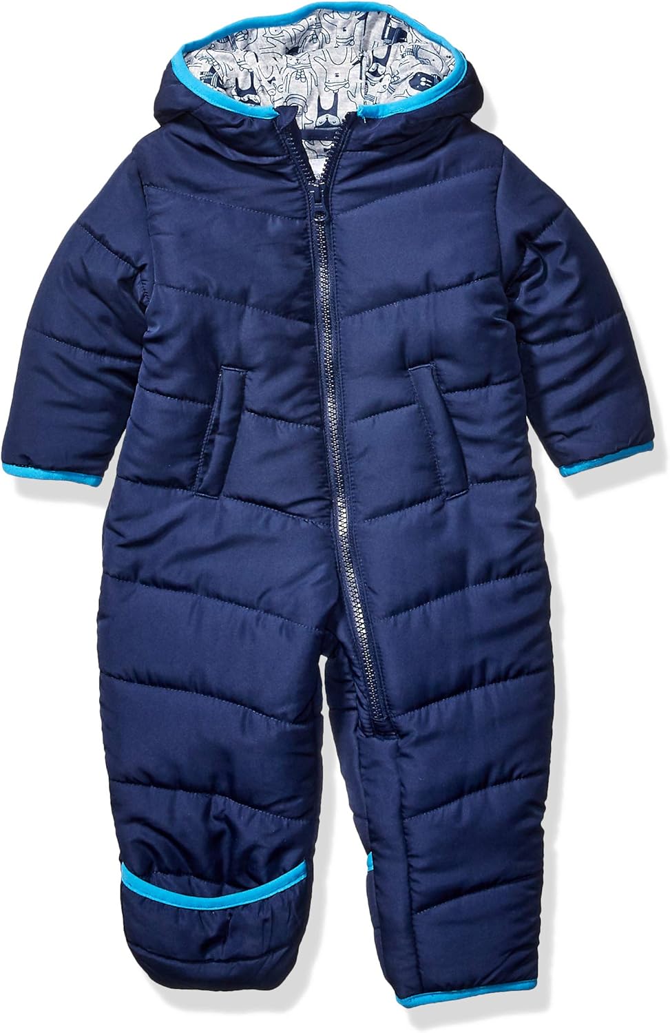 Carter's Baby Girls' Pram Suit Snowsuit, Navy with Penguins, 3/6 Months