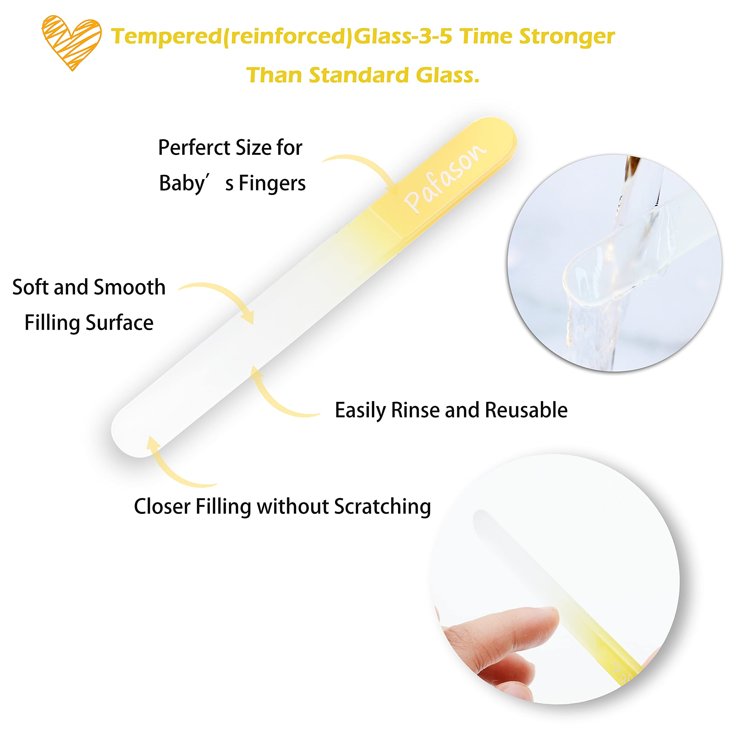 PAFASON Baby Round Tip Safety Manicure Nail Scissors and Baby Glass Nail File Set, Stainless Steel, Czech Float Glass, Ideal Shower Gift for Infant, Newborns, Babies Toddlers