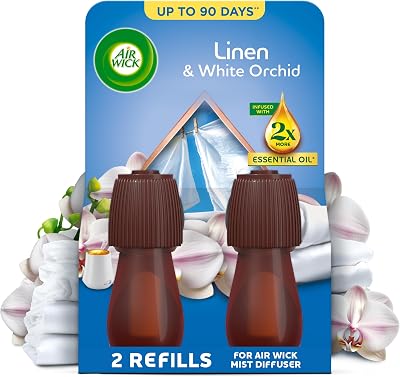 Air Wick Essential Mist Linen & White Orchid Twin Refills 2 x 20ml