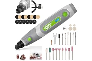 Cordless Rotary Tool with LED Light, Huepar Tools 3 Speed Mini Power Rotary Tool, 5000-18000RPM with 98Pcs Accessories, 4V Rotary Tool for Sanding, Polishing, Drilling, Cleaning, DIY Crafts-RT4 PRO