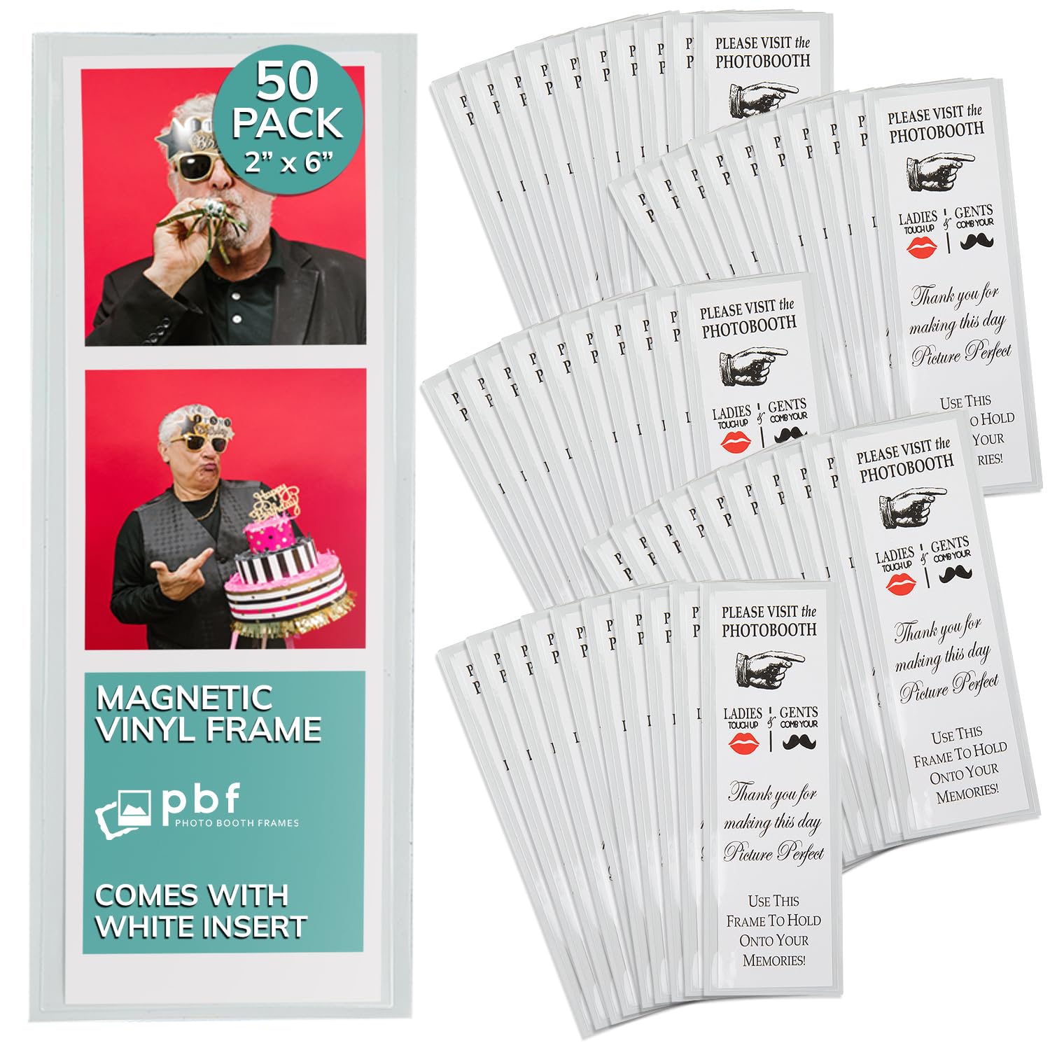 pbf PHOTO BOOTH FRAMES 2x6 Magnetic Picture Frames