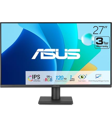 Amazon.com: ASUS 27” 1080P Monitor (VZ27EHE) - Full HD, IPS, 75Hz