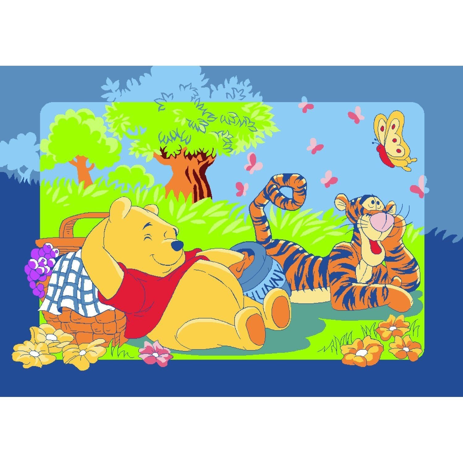 Napravi Rs Ameublement Et Decoration Tapis Bavaria Home Style Collection Winnie Lourson Tigrou Et Tapis De Pique Nique Tapis Enfant Tapis De Jeu Winnie Lourson 95 X 133 Cm Cm Pour Toutes Les Fan