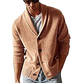 Runcati Mens Shawl Collar Cardigan Sweater Casual Button Down Winter Ribbed Chunky Knitted Sweaters