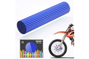 SOPINEKO 72Pcs Spoke Skins Covers Spoke Wraps Wheel Decoration for Motorcycle Bicycle Dirt Bike Wheelchair(Blue)
