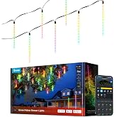 Govee Halloween RGBIC Meteor Shower Lights, Icicle Lights for Outdoor, IP67 | 20 Tubes &times; 12 LEDs, 80+ Scene Modes for Halloween Christmas Decor, DIY, App Control, Works with Matter, Alexa, Google