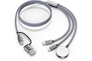 USB-C Charging Cable for Apple Watch Charger/iPhone 17 Charger/Lightning Port, Travel 3-in-1 Multi Charging Cable, iPhone Cha