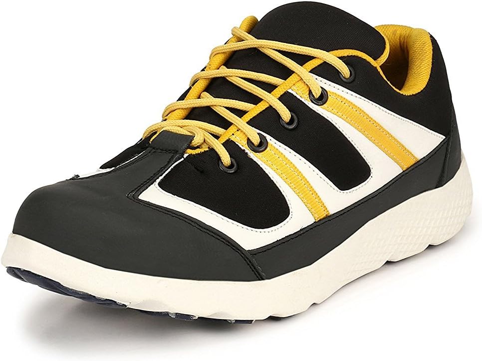 Eego Italy Leather Light Weight Steel Toe Black Men's Safety Shoes
