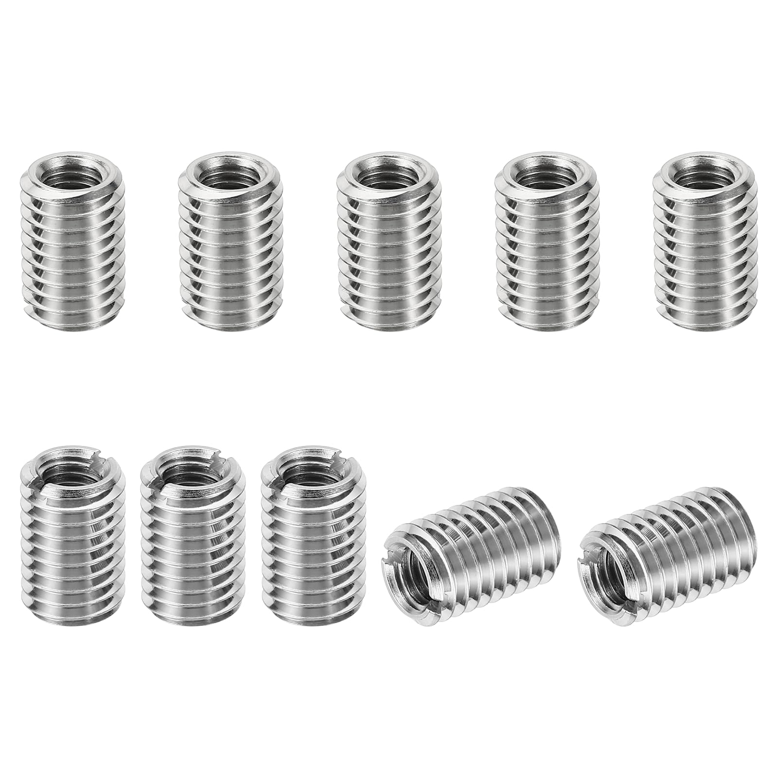 PATIKIL Thread Adapters Sleeve Reducing Nut, 10 Pc M12*1.75 Male to M8*1.25 Female Repairing Insert Nut Screw Reducer Conversion Stainless Steel Fastener 18mm โ image 1