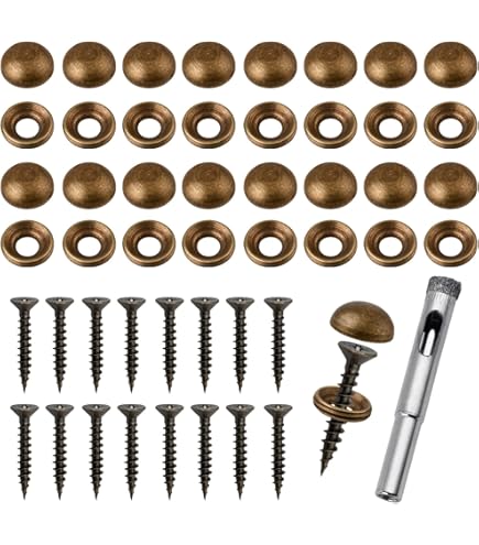 16-Piece Brass Decorative Screw Caps – 15mm Antique Bronze Covers For Furniture & Mirrors