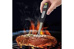 RichVibe BBQ Meat Thermometer with Fork Probe, for Dual Temperature Measurement in Celsius and Fahrenheit, 304 for Stainless 