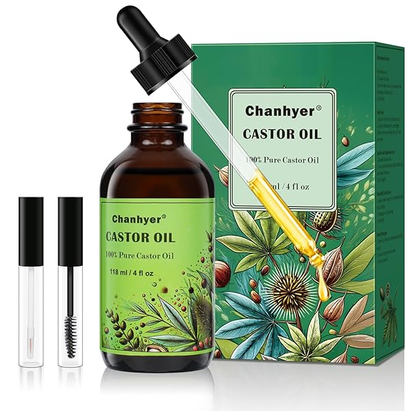 CHANHYER CASTOR OIL NATURAL COLD-PRESSED,100% PURE,MOISTURIZING FOR SKIN, HAIR CARE, HEXANE FREE,EYELASH GROWTH SERUM, PERFECT FOR MASSAGE(4 FL OZ/ 118 ML)