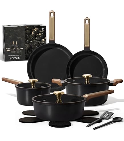 Beautiful 12pc Ceramic Non-Stick Cookware Set, Porcini Taupe By Drew Barrymore