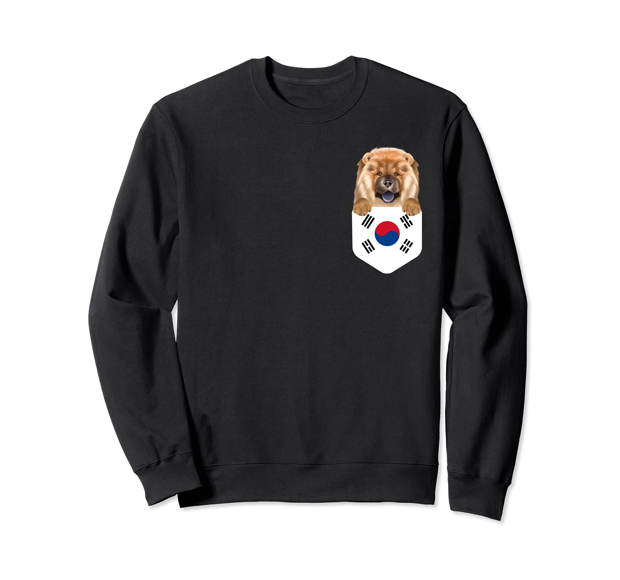 South Korea Flag Chow Chow Dog In Pocket Sweatshirt