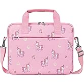 Dadanism Tablet Bag for Kids, 12.5 Inch Portable Tablet Sleeve Carrying Case with Handle & Shoulder Strap, Fits Fire HD 10 Kids (Pro) 13th/11th Gen 2023/2021, Fire Max 11 13th Gen, Starry Unicorn