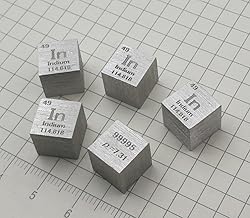 Indium Cube - 10mm Pure Metal Element Cubes - Laser