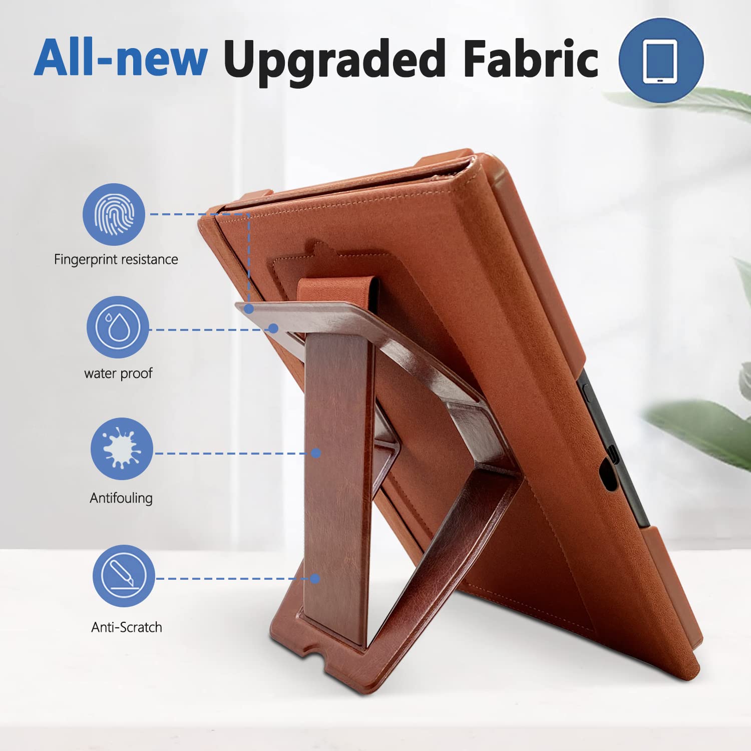 E NET-CASE Case for Kindle Scribe 10.2 inch 2024 & 2022 Released, Multi-Viewing 360 Degree Rotating Cover with Stand, Auto Sleep/Wake with Pen Holder, (Brown)