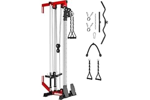 Goimu Wall Mount Cable Station, WM1 Cable Crossover Machine with 17 Positions, High and Low Cable Crossover Machine with Removable Footplate for Garage Home Gym