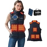 CANBORY 7.4V Heated Vest for Women with 14000mAh Battery Pack Included, Lightweight Warm Heating Jacket, Light Out Design