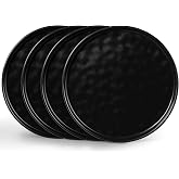 LIANYU 10.2 Inch Dessert Plates of 4, Kitchen Ceramic Dinner Plates Set, Dinnerware Serving Dishes Set, Dinnerware Salad Appetizer Plates for Microwave Dishwasher Oven, Chip Resistant, Obsidian Black