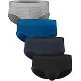 KNITLORD Men's Underwear Bamboo Viscose Soft Lightweight Mid/Low Rise Briefs 3 or 4 Pack