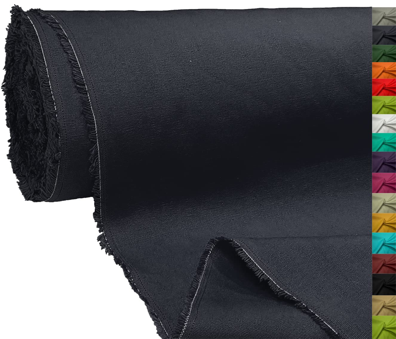 A-Express 100% Cotton Canvas Fabric Material Dressmaking Cloth Curtain Bags 145cm 57" Wide 250GSM Sold Per Meter - Half Meter 50cm x 145cm Navy Blue