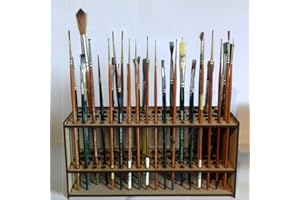 Lovskoo Brush Holder Paintbrush Holder 67 Holes Paint Brush Holders and Organizers Wall Mount Or Freestanding Desk Organizer Stand Holder For Pencils, Pens Stationary Supplies For Men Women