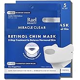 Rael Retinol Chin Mask with Miracle Clear Barrier Cream - Face Masks and Moisturizer, 2 Step System, Niacinamide, Ceramide NP, Korean Skincare (5 Kits)