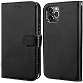 Bocasal Compatible with iPhone 12 Pro Max Wallet Case with Card Holder PU Leather Kickstand Shockproof Protective Wrist Strap Flip Cover 6.7 inch (Black)