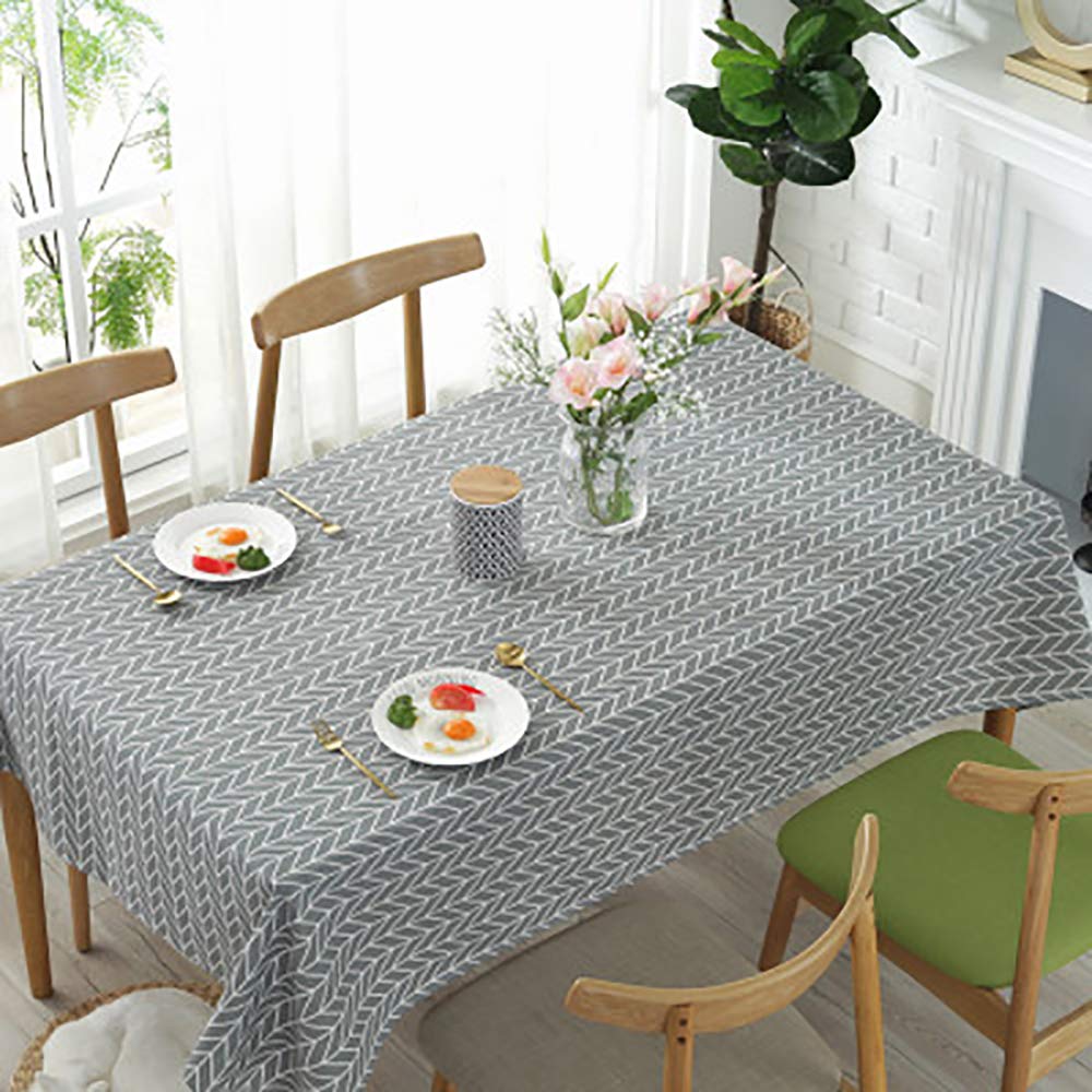 Bestenrose Tablecloth Rectangular Geometric Dinner Table Table Cover for Home Decor Kitchen Garden Outdoor Party (Grey, 55 * 70in/140 * 180cm)